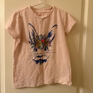J. Crew Light Pink Tee with Navy Bunny and Floral Crown